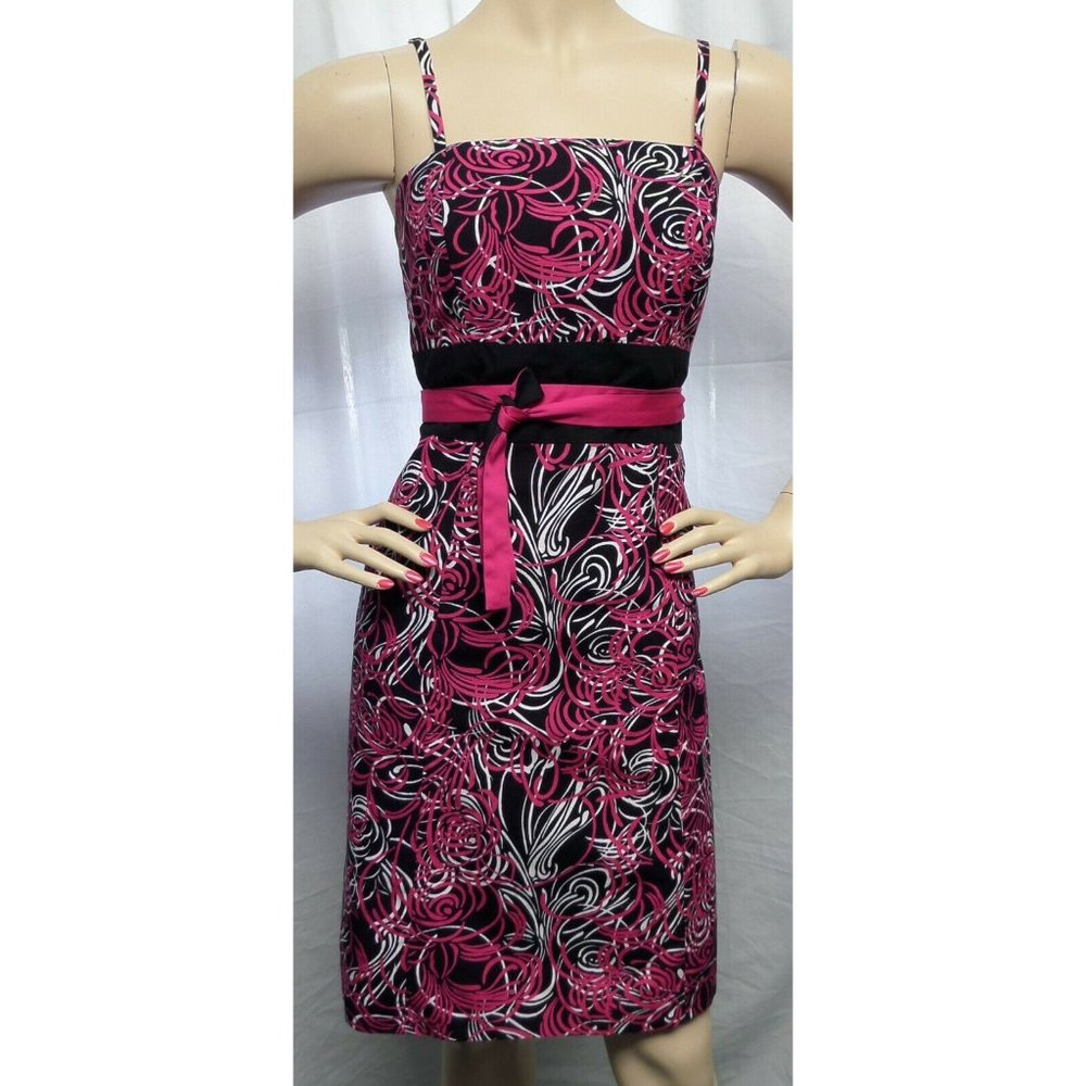 LOFT  MULTICOLOR GEO STRAPS DAY TO NIGHT COCKTAIL STRAIGHT SHEATH DRESS SIZE: 4